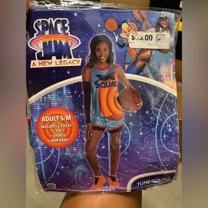 Women's Small/Medium Space Jam Tune Squad Blue/Orange Basketball Uniform